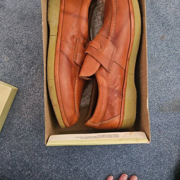 1970s 80s Vintage Leather Deadstock Street Car Rust Dolphin Slip On Size 11WW - Picture 7 of 8